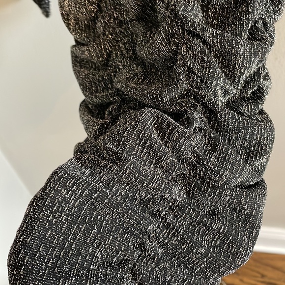 ZARA Silver Metallic Thread Ruched Dress dress like new - Picture 10 of 13